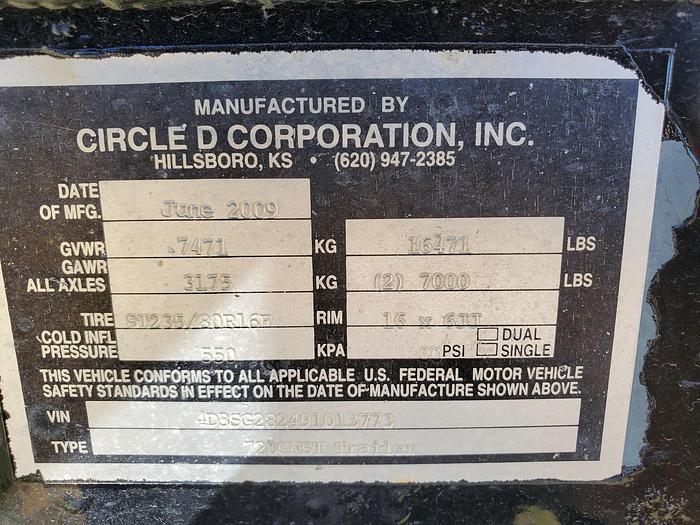 Used 20' Circle D Livestock Trailer