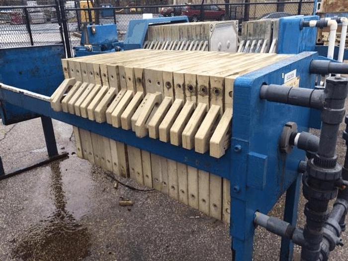 Used 6 CU. FT. MET-CHEM FILTER PRESS – POLYPRO – 630 MM AUTOMATIC CLOSURE