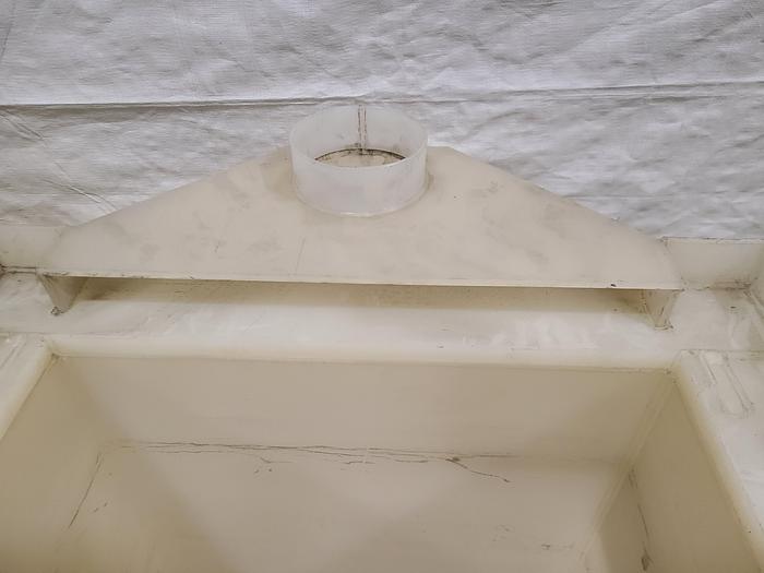 Used Polypro Tank Counter Flow Rinse side and bottom support 18" x 18" x 24" Removable Partition - LARRY PLEASE CHECK DEMENTIONS