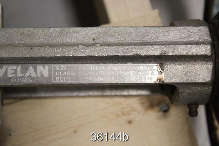 Used Velan 4" Hand Operated Knife Gate Valve, L12-0320C-13BL #36144