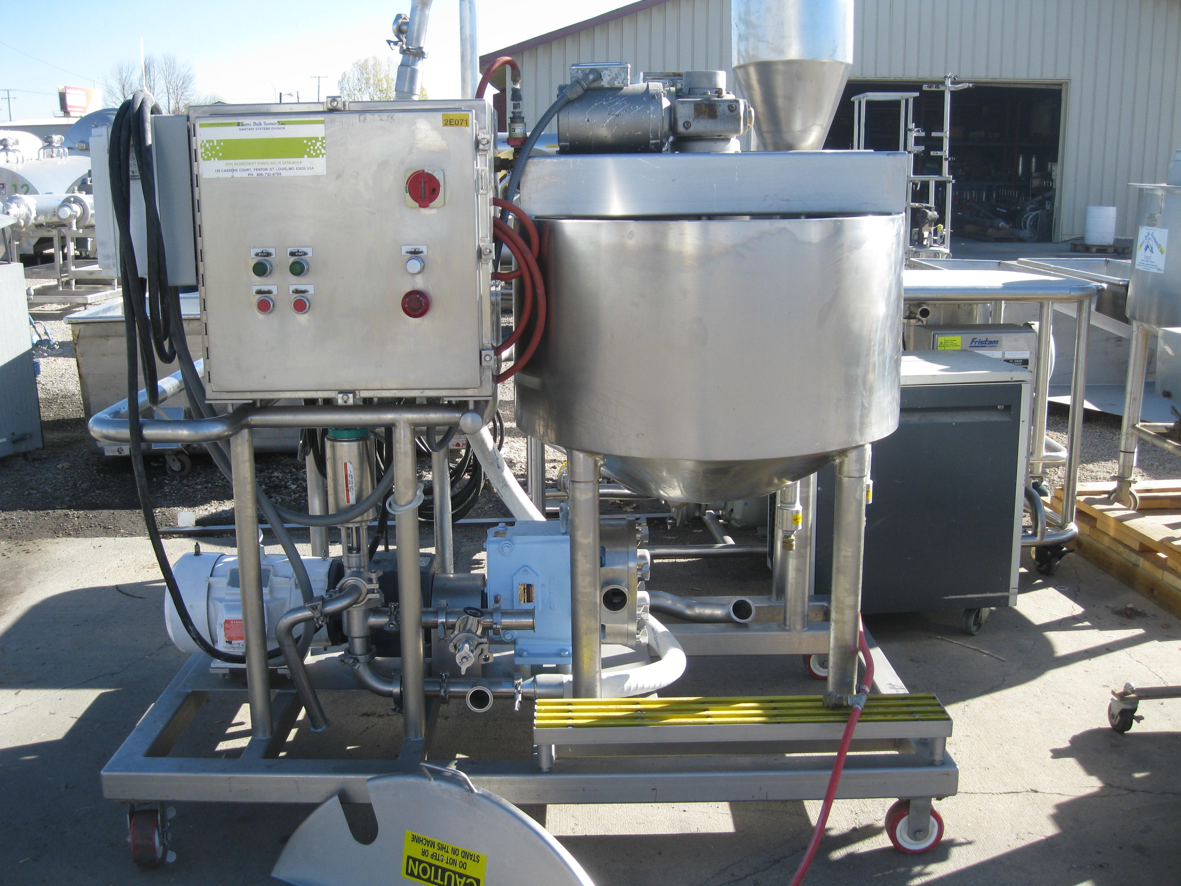 Used 100 GALLON MIXING TANK W/SKID FOR MIXING VISCOUS MATERIAL