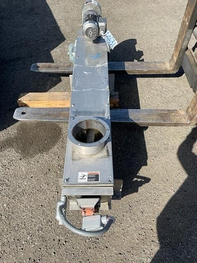 Used 5'Long x 10" Wide Stainless Steel Auger Screw Conveyor