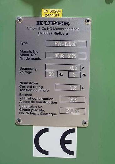 Used Kuper veneer zig-zag splicer machine, type FW/ 1200-E, year 1995