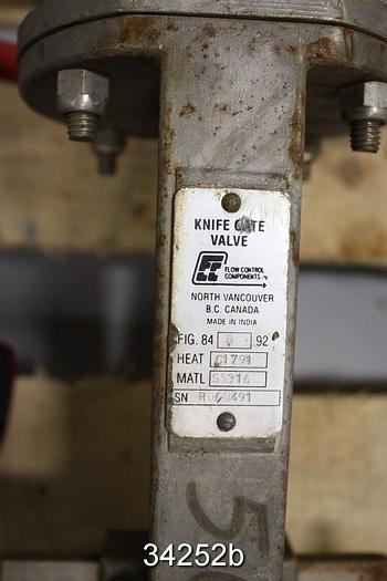 Used Fcc 6" Hand Operated Knife Gate Valve #34252
