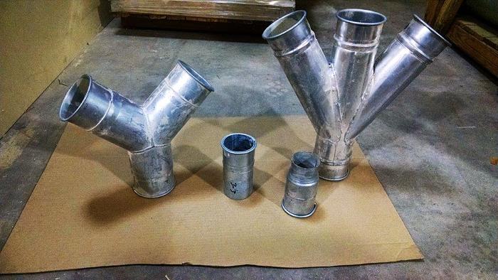 12" Dia. Clamp Together US Duct Rolled Lip 5' Pipe, RP12.G22, 5ft Long Straight, 22Ga Galvanized Steel Duct