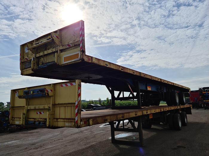 Used 1979 2 AXLE FLATBED TRAILER STEEL SUSPENSION STEEL FLOOR GROENEWEGEN