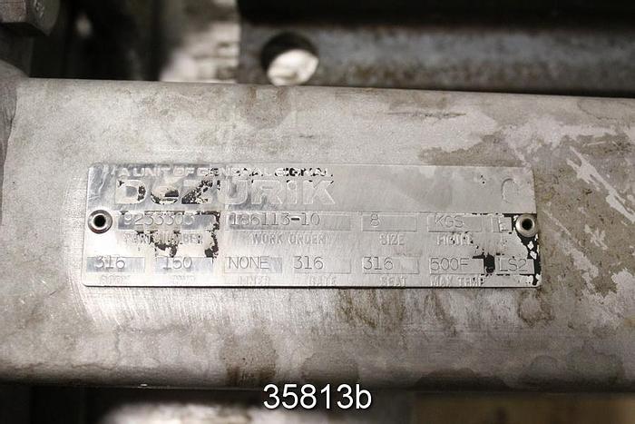 Used Dezurik 8" Air Operated Knife Gate Valve, 9233303 #35813