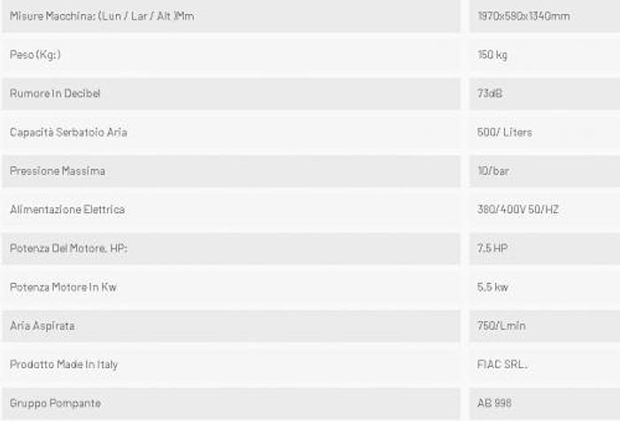 Compressore d'aria lubrificato FIAC LLD 300-7,5 F