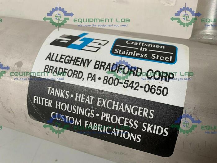Used Allegheny Bradford HX-3433 Straight Pass SS Shell & Tube Heat Exchanger