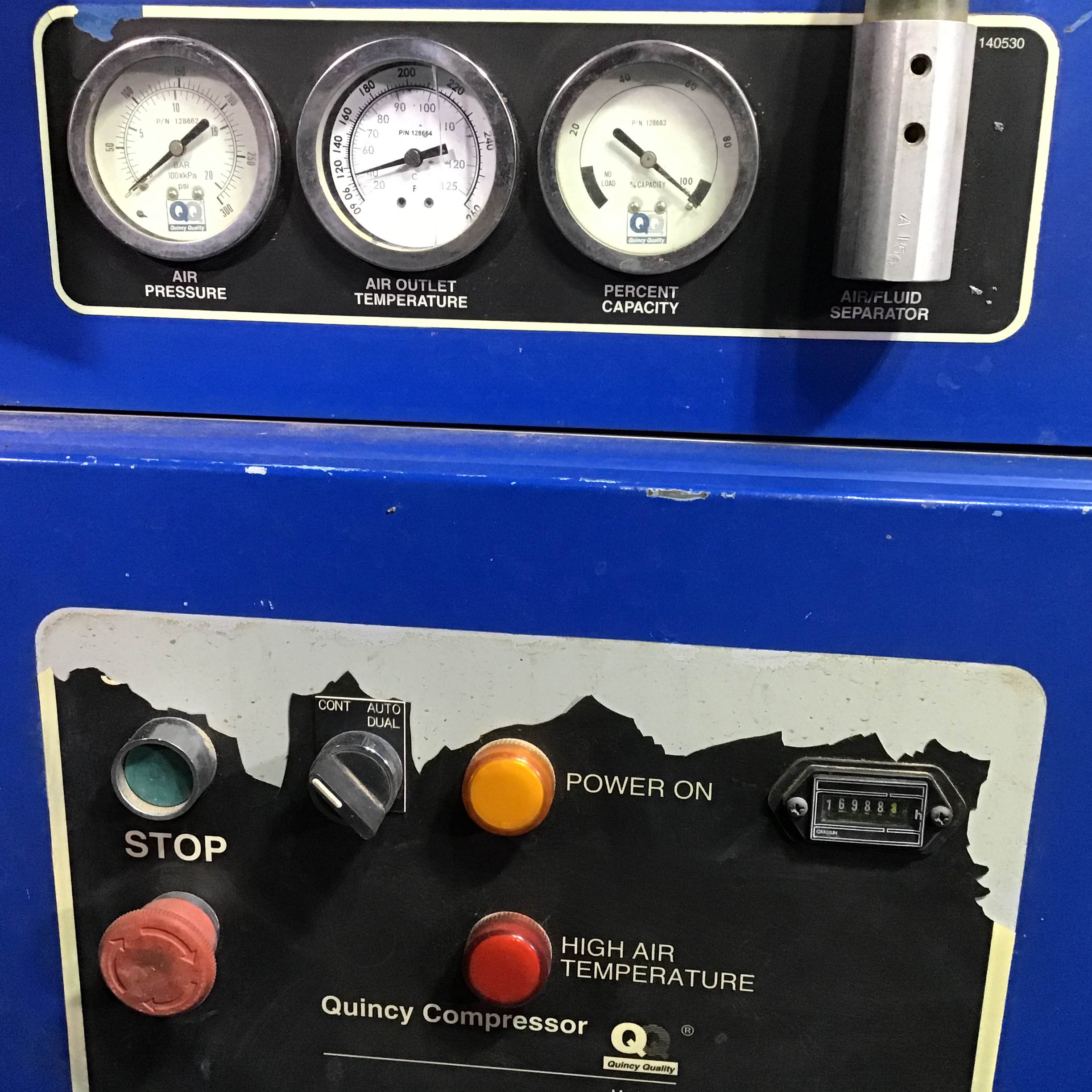 Used 25 HP Quincy Rotary Screw Air Compressor