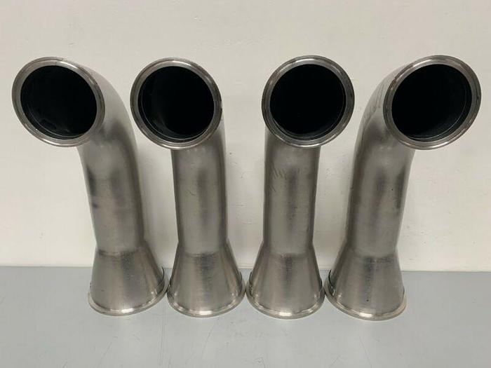 Used Stainless Steel 90 Degree Reducer w/ Sanitary Fittings 4.5" to 6.5"