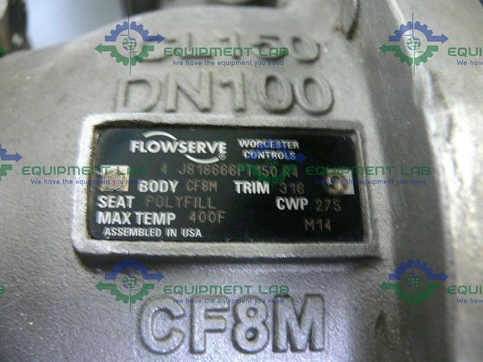 Used Flowserve  Series 39 120PSI Pneumatic Actuator + Position Monitor & 4" Ball Valve