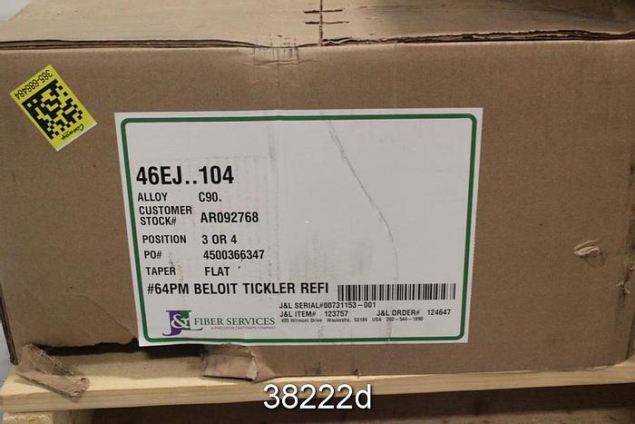 Unused Beloit DD4000 46" Refiner Plate Set, 4 Positions, 6 Segments Each #38222