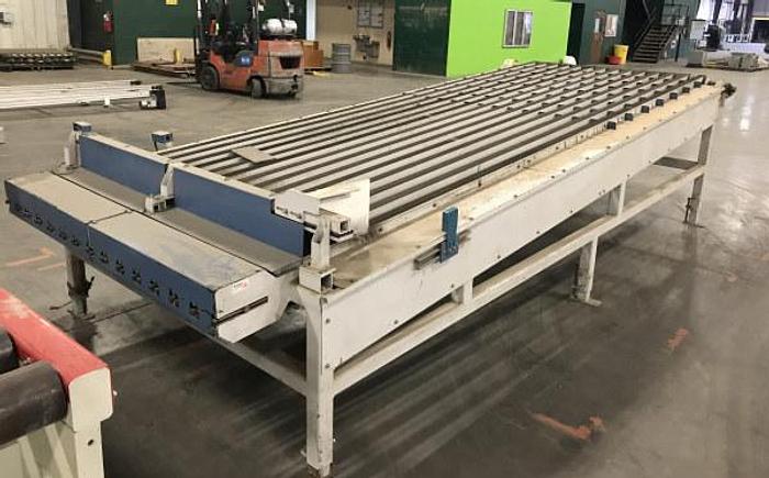 Used 5-1/2' WIDE x 20' LONG INCLINED ACCUMULATING & STAGING SLIDE TYPE BELT CONVEYOR