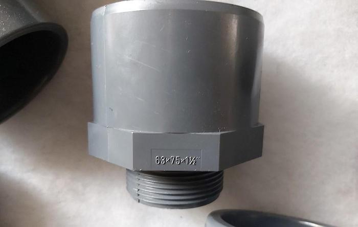33 Stück Klebefittinge, PVC U, d63mm, s6.3, PN 16, DN50mm, GF, neu