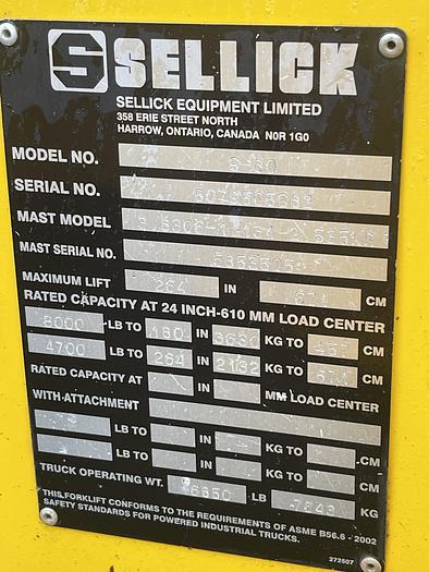 Used 2005 Sellick S80