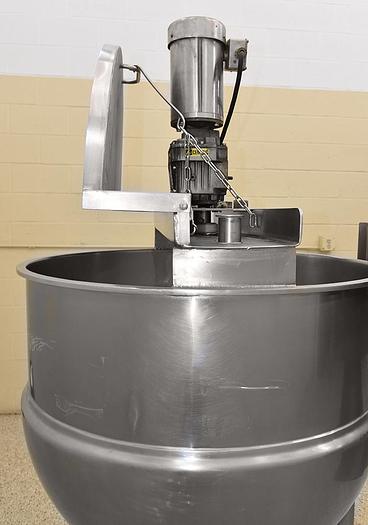 Used GROEN 150 GAL. STATIONARY "DIRECT" STEAM KETTLE w/ SINGLE AGITATION & SCRAPE SURFACE N-150