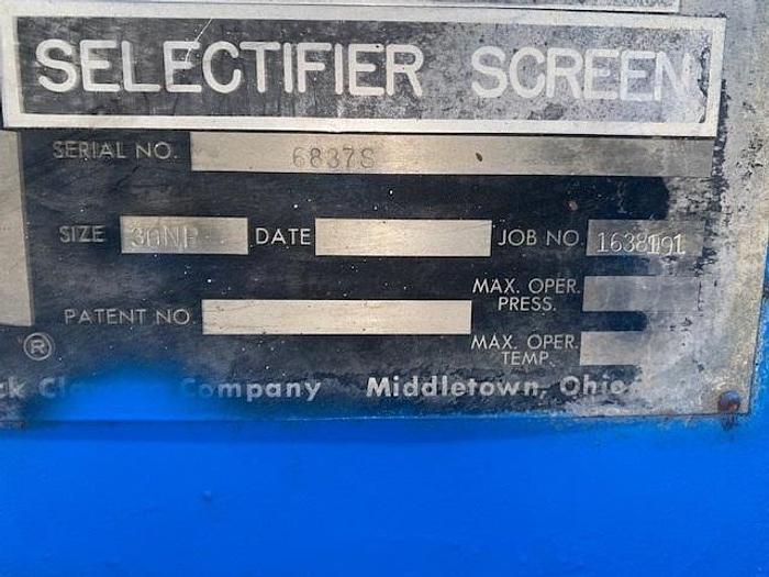 Used BLACK CLAWSON MDL. 30 NP SELECTIFIER SCREEN S/S