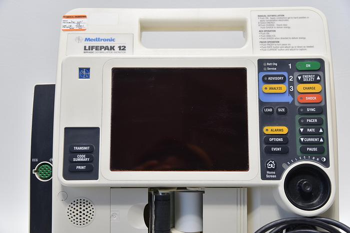Used Medtronic LIFEPAK 12 Physio Biphasic Defibrillator/ Monitor