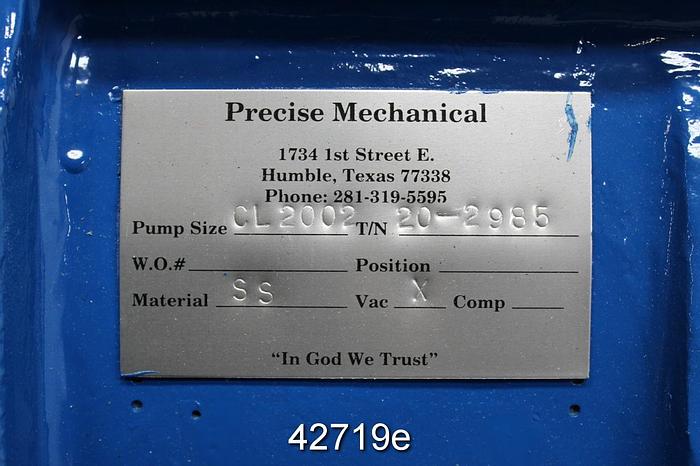 Refurbished Nash CL 2002 Vacuum Pump, Stainless Steel Casing #42719