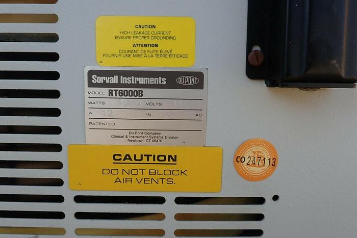 Used Du Pont Sorvall RT6000B Refrigerated Centrifuge with Rotor