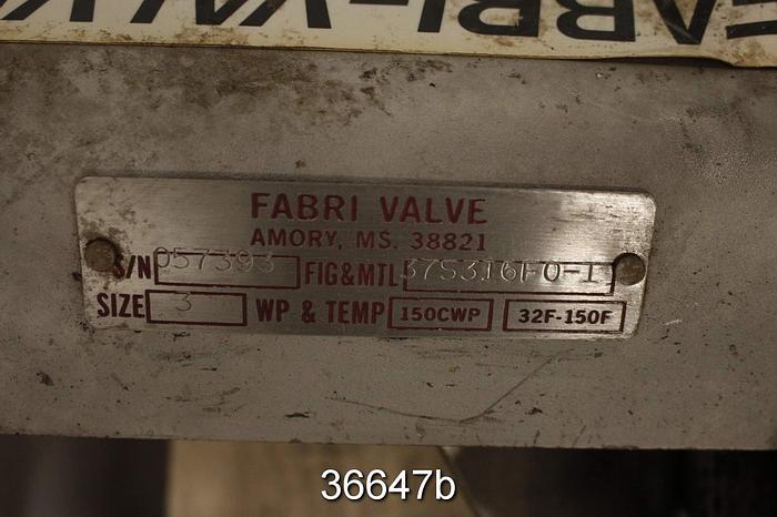 Used Fabri 6" Hand Operated Knife Gate Valve #36647