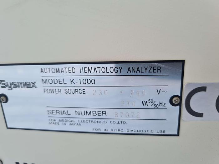 Used Sysmex K-1000 Hematology Analyzer