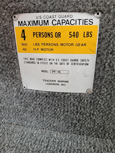 Used 1990 Bass Tracker PF16 Special