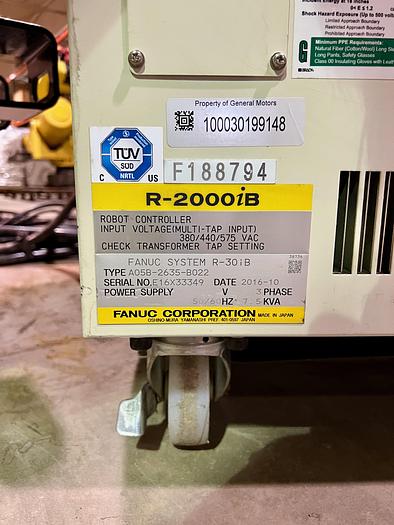 Used VERY LOW HOUR FANUC R2000iB/210F WITH R30iB CONTROLLER, TESTED AND CLEANED, 251 HOURS