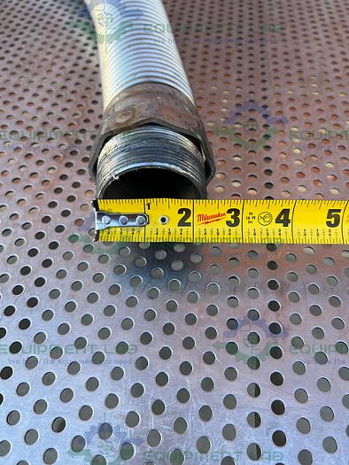 Used Stainless Steel   Flexible Vacuum 30" Hose w/ 3" Vacuum Fitting to 2" Threaded
