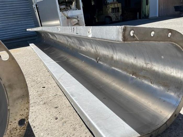 Used 14' Long x 11" Wide x 12" Deep Stainless Steel Auger Trough