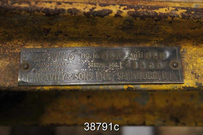 Used T. Mcavity And Sons 12" Hand Operated Knife Gate Valve, 8" Face to Face #38791