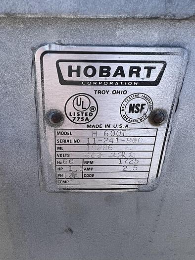 Used Mixer, Hobart, 60 Qt. S/st, Mdl H600T, 4-Speed #C744524
