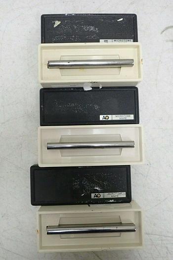 Used Lot of 3 AO Microtome Knives 12 cm