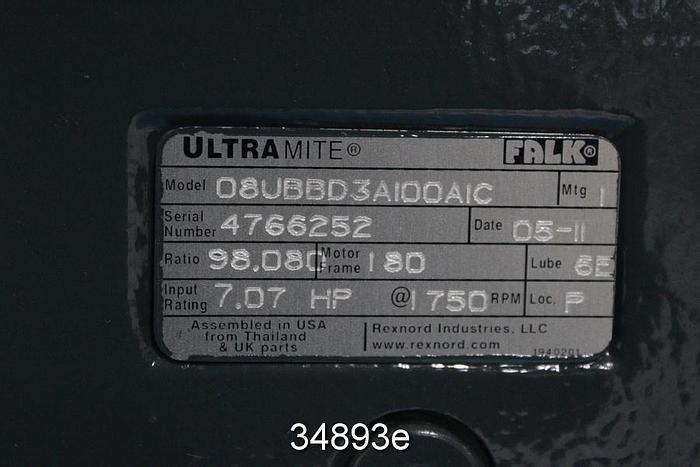 Refurbished Falk 08UBBD3A100A1C Ultramite Speed Reducer, 98.080/1 Ratio #34893