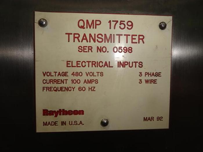 Used RAYTHEON RADAR LINE MICROWAVE w/Three Transmitters; Md#QMP1679