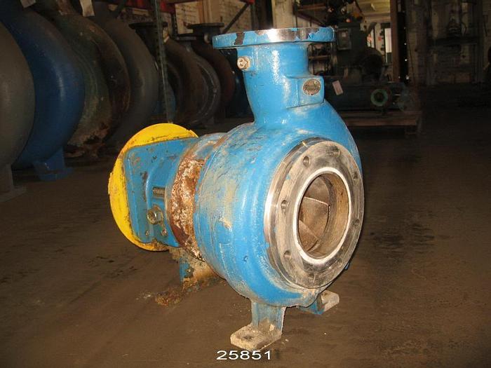 Used Peerless 8196 Pump, 4X6X10, Stainless Steel Casing, 6 Vane Impeller, 7.5" Diameter Impeller, Stainless Steel Impeller,  Stainless Steel Stuffing Box, Packing, Peerless Mtp Power End #25851