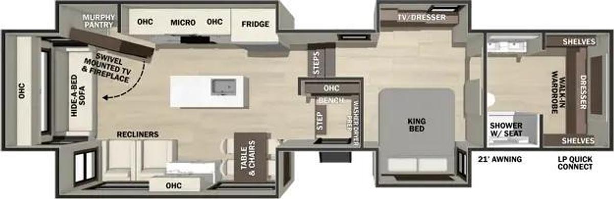 Explore 2027 Fifth Wheels 361RL Floorplan