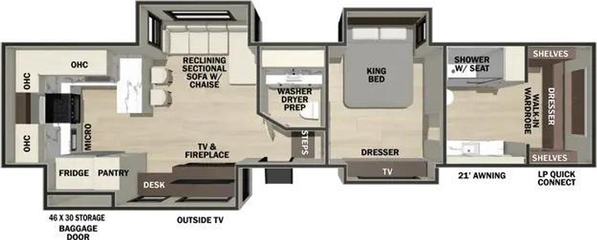 Explore 2027 Fifth Wheels 385RK Floorplan