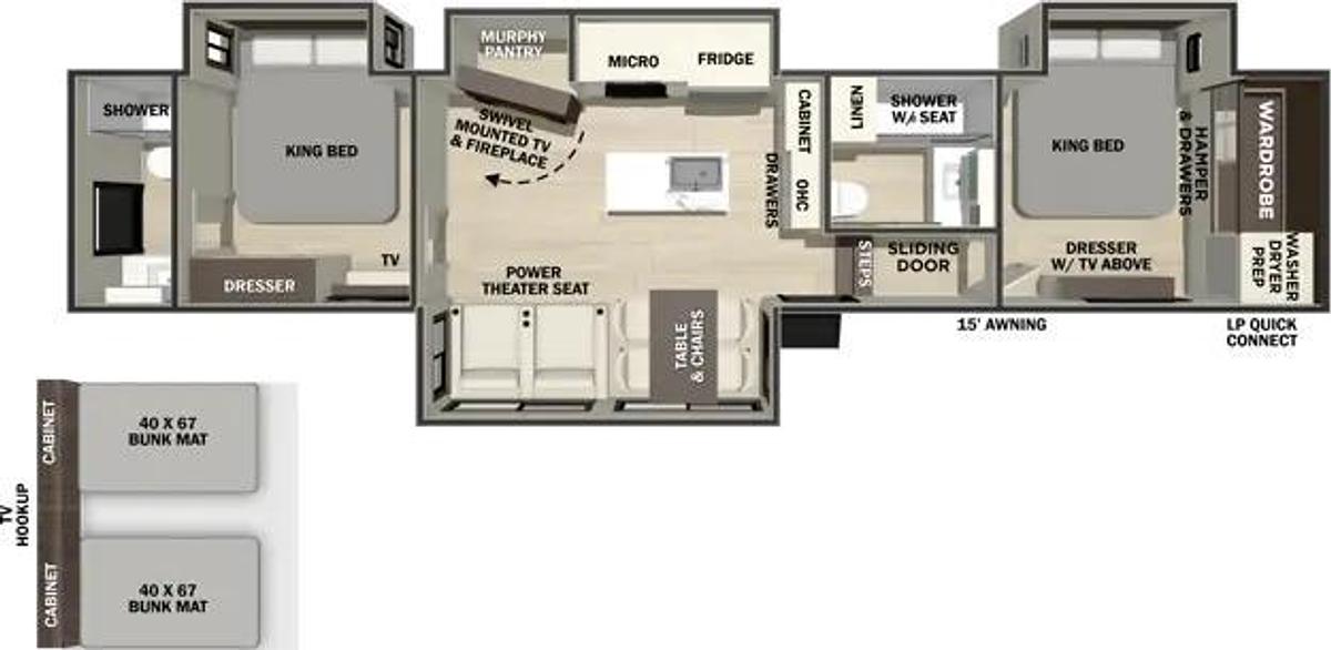 Explore 2027 Fifth Wheels 361RL Floorplan