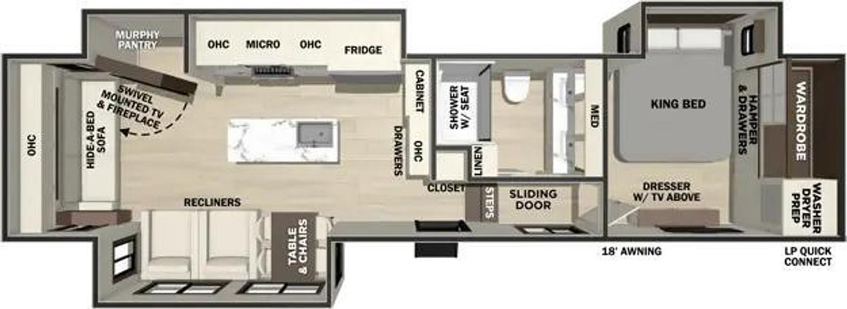 Explore 2027 Fifth Wheels 361RL Floorplan
