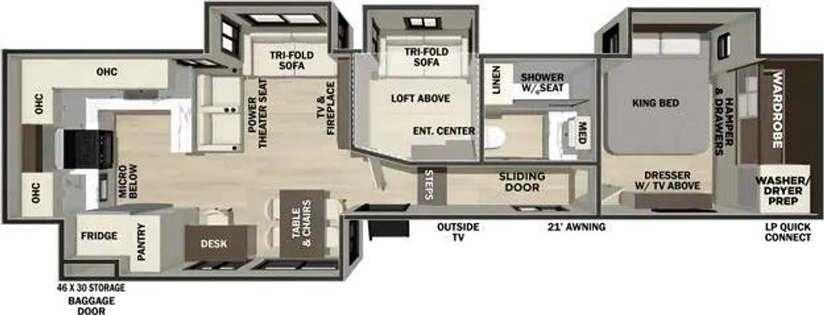 Explore 2027 Fifth Wheels 390RKB Floorplan