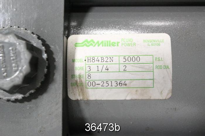 Used Miller Fluid Power H84B2N Hydraulic Cylinder, 8" Stroke #36473