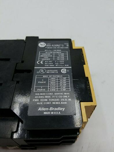 Used Allen-Bradley 100-A30NZ*3 Ser B