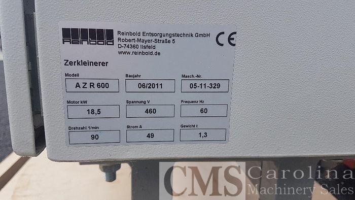 Used 2011 Reinbold AZR 600 Shredder