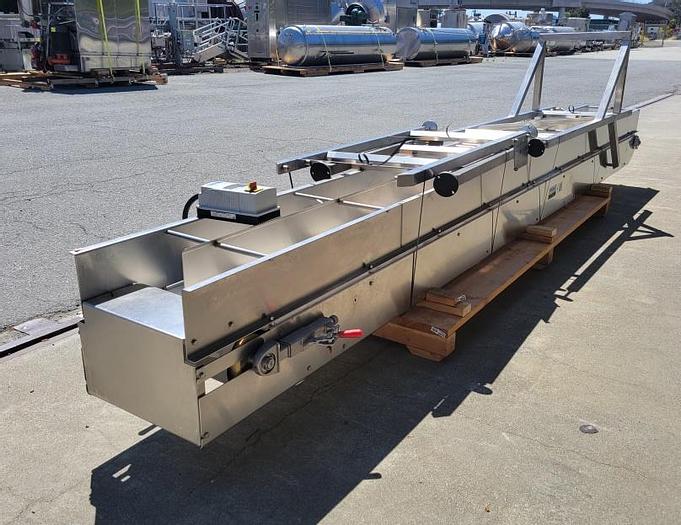 Used Conveyor, Belt, 18" X 18'10", Incline, S/st, Cleats, 1 HP #S743992