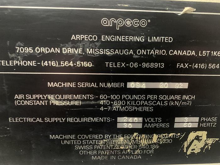 Used 20'" ARPECO TRACKER II