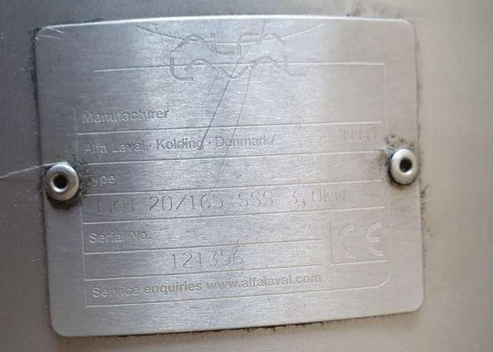 Used 2010 Alfa Laval LKH 20/165 Centrifugal Pump