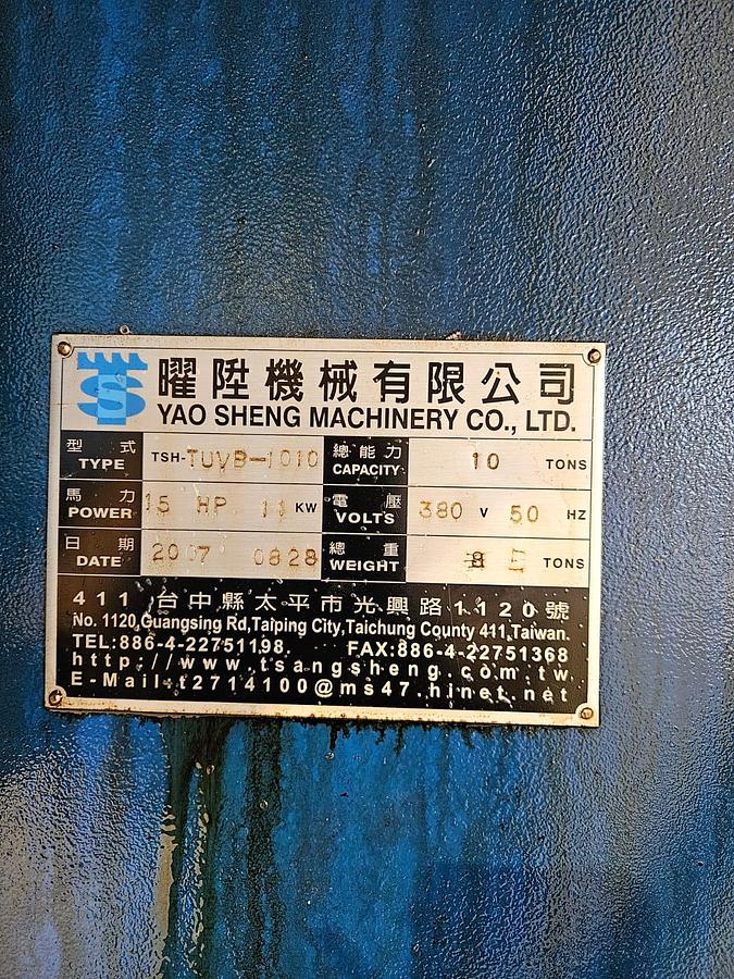 Gebruikt Yeo Sheng Machinery TSH-TUVB-1010 Spiebaan Machine