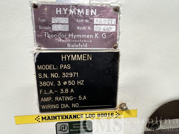 Used Hymmen Model PAS Veneer Sheer